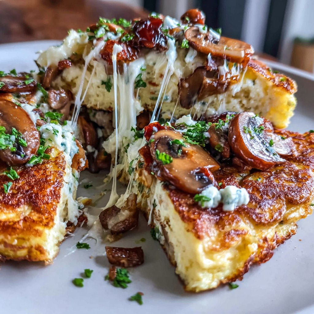 Mushroom-Cheese Spring Brunch Omelet