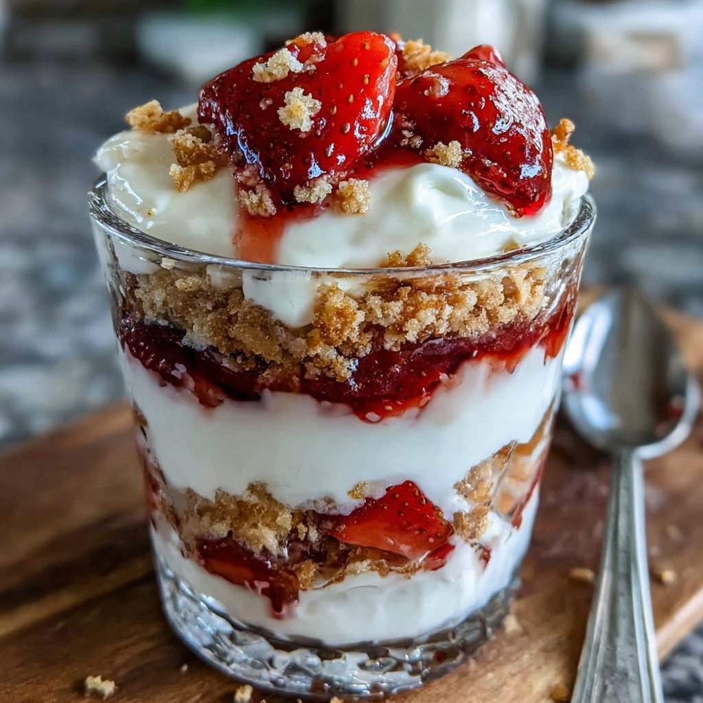 Layered Strawberry Parfait Treat