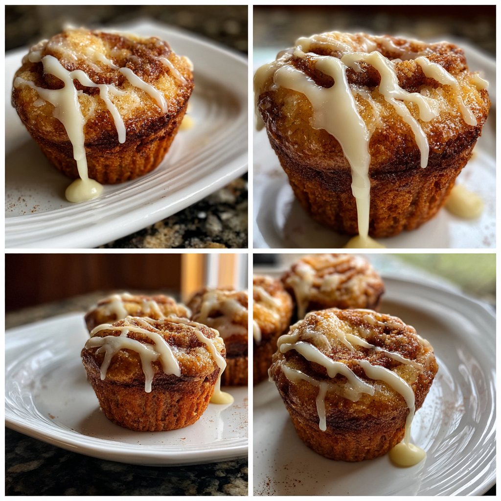 Cinnamon Roll Cupcakes with Glaze